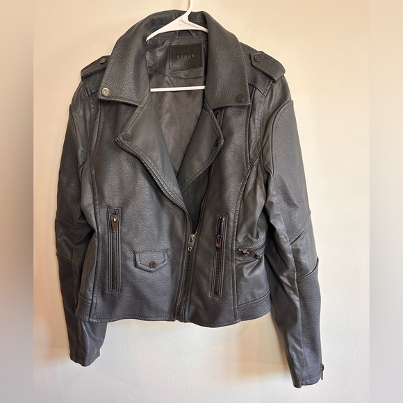 Blank NYC Leather Jacket Coat Grey Size L - Picture 1 of 11